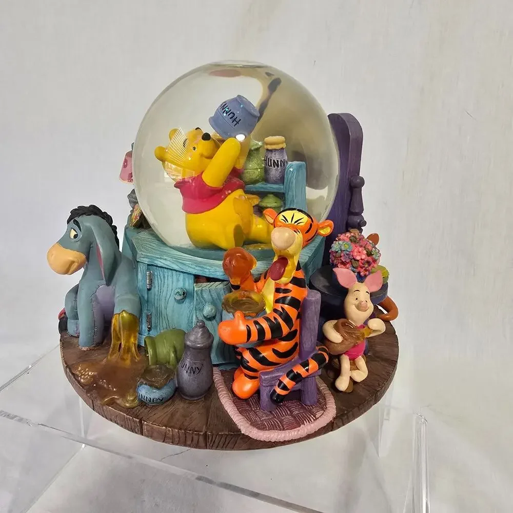 Vintage Disney Winnie the Pooh Honey Pot Eeyore Tigger Piglet Musical Globe